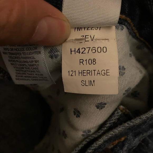 Lucky Brand Denim Jeans Heritage 121 Slim Long Eastvale Blue 34x30 Fade Whiskers - Picture 8 of 8